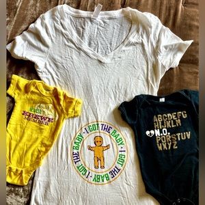 Mardi Gras maternity shirt and baby set